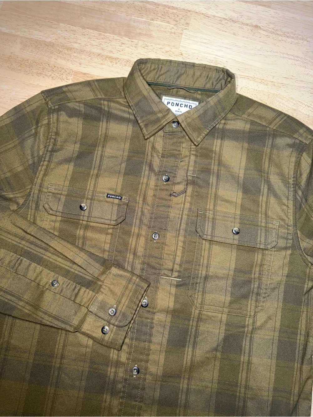 Poncho Outdoors The Telluride Plaid Performance Flannel Mens Medium Stretch